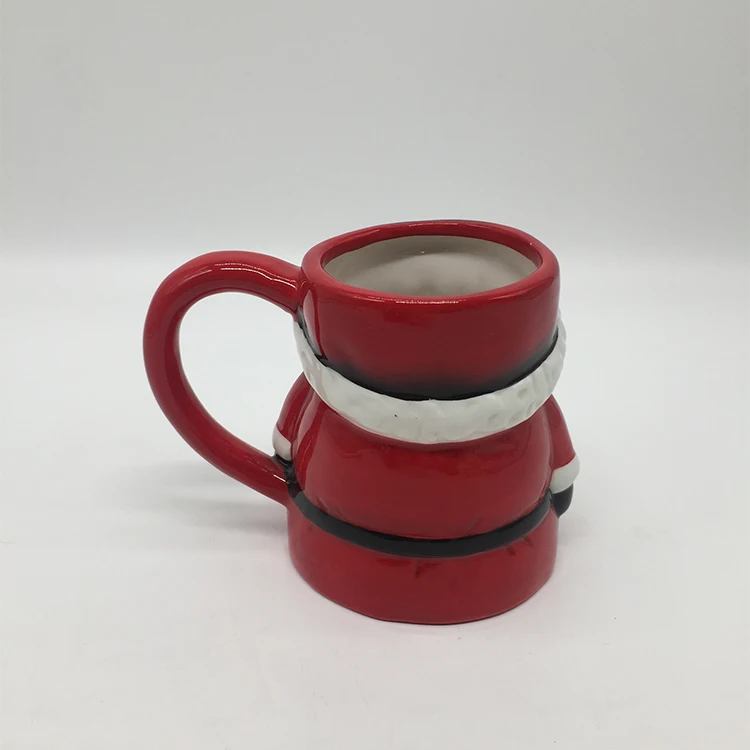 Custom Ceramic Embossed Design Claus Coffee Christmas Santa Mug