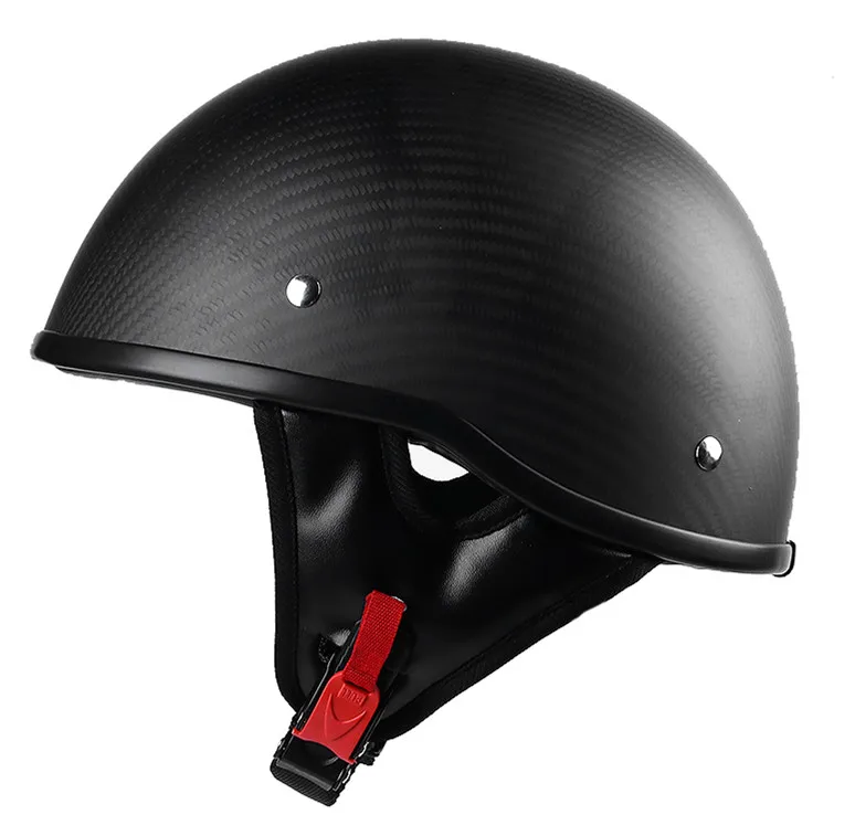 Dot Carbon Fiber Vintage Casque Moto Half Face Helmet Buy Carbon