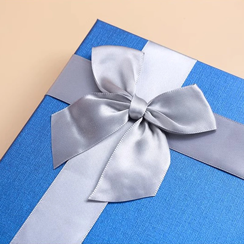 Custom Logo Cardboard Box Packaging Present Storage Treat Box Party Favor Black Gift Box With Bowknot details