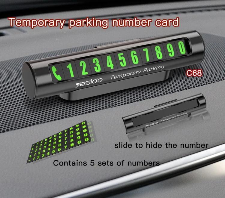 2023 Hot Sale Privacy Protection Night Luminous Mobile Phone Number Card temporary Parking Number Plate