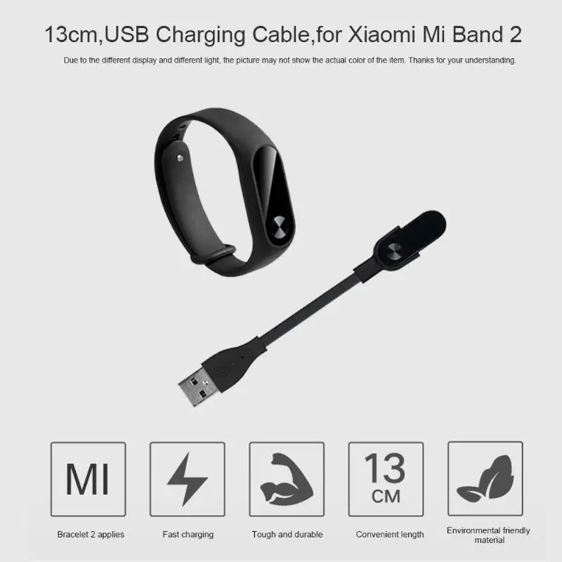 13cm Smart Wristband Charger Cable 5V 0.5A USB Charging Cable Adapter Wire for Xiaomi Mi Band 2
