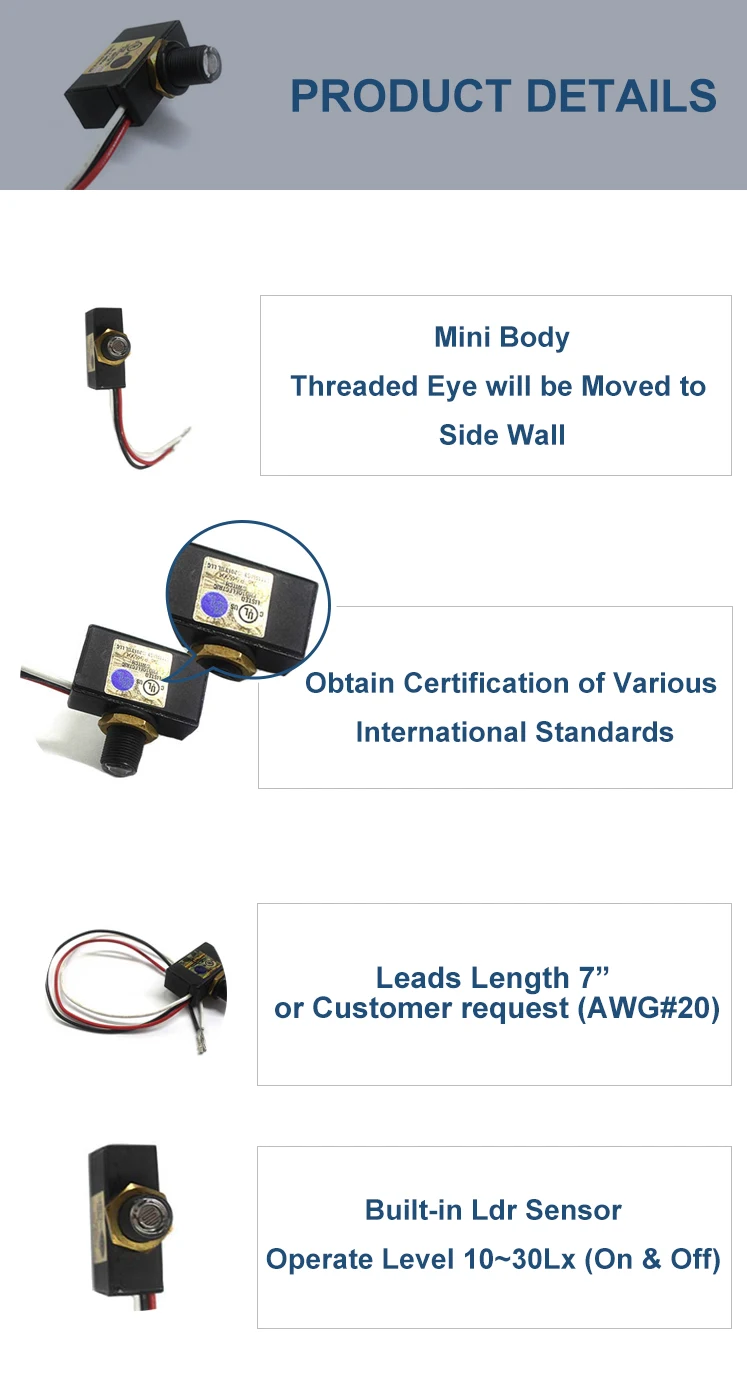 Mini Dusk Till Dawn Photoelectric Sensor Switch