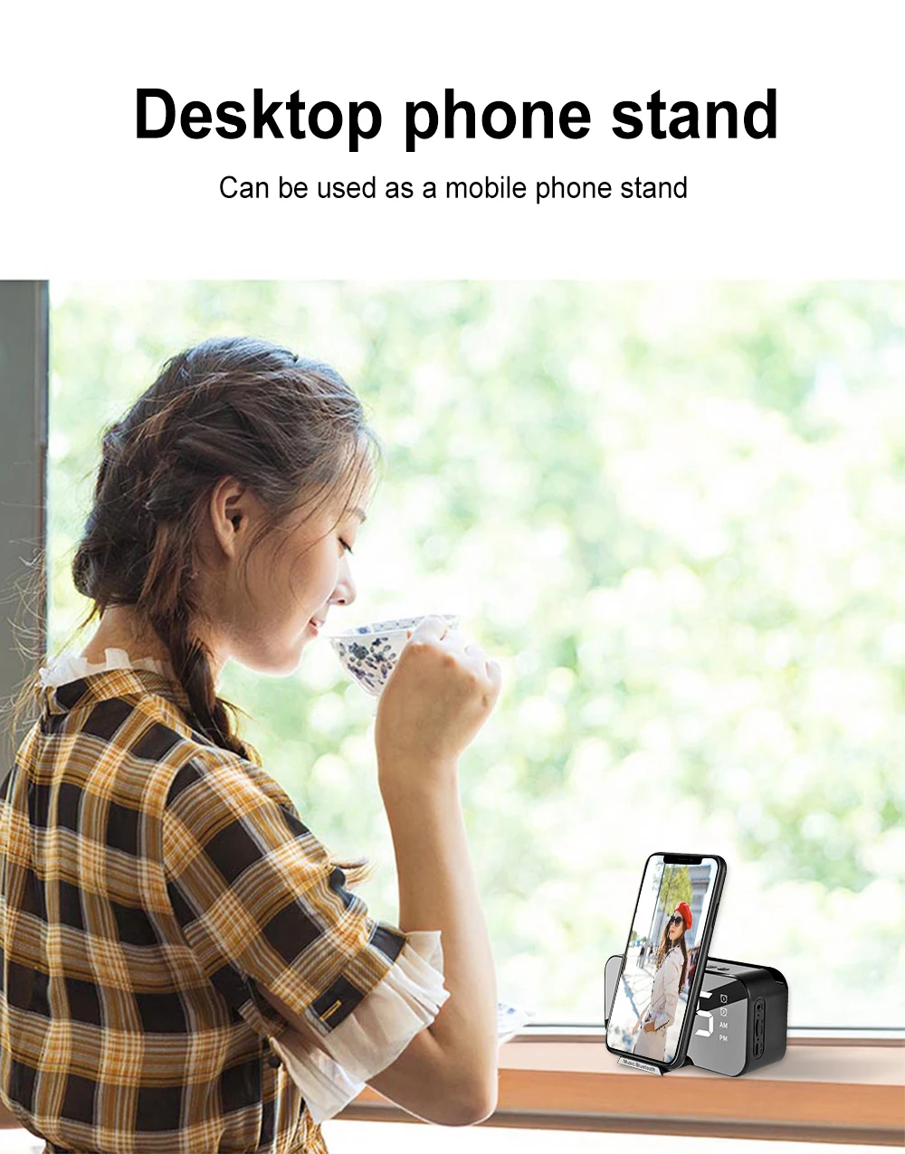 Portable Wireless Bluetooth Speaker Column Super Bass Stereo Subwoofer Handsfree Support TF AUX mirror Alarm Clock temperature - ANKUX.COM