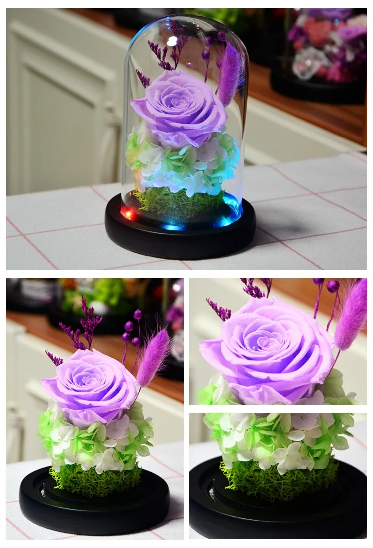 SWEETIME Blue Rose Lamp Real Preserved Rose in Glass Dome, Forever Flower  Night Light with Bluetooth Speaker, Eternal Flowers Rose Musical Box Gift  for Her on Mother's Day, Birthday, Valentine Day. 