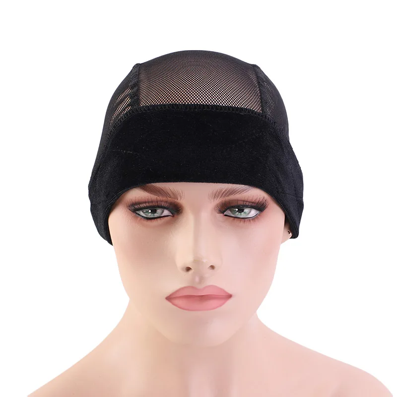 批发2 件/套可调天鹅绒头带匹配隐形网状圆顶帽 tjm-17 td-001