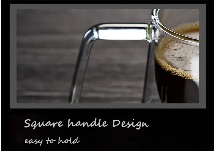 3 oz Insulated Coffee Mugs for Breakfast Thermo Espresso Glass Cup Elegant Double Wall Latte Cup With Handle