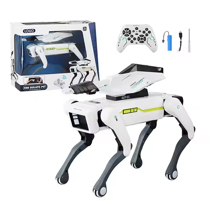X-Verse 8006 Robot Chien RC – Tir Bombe à Eau – Programmable – Danse – Voix – Cadeau 3-12 Ans