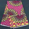 Pink and yellow double-sided wax fabric promotion price wax block print cloth 6 yards stones decoration polyester wax fabric