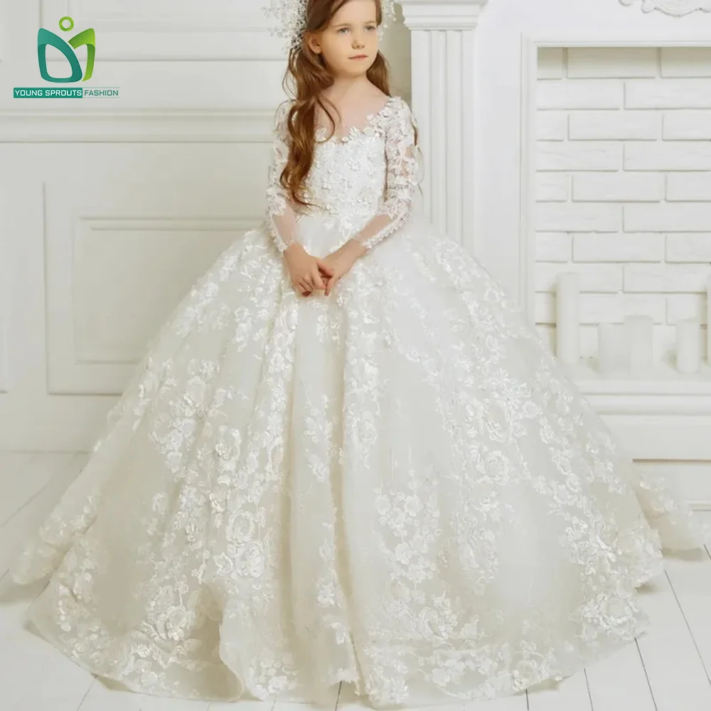 princess dress 12 years 2-12 Years Kiddie Princess Lace Fashion Show Party Ball Gowns CH0181