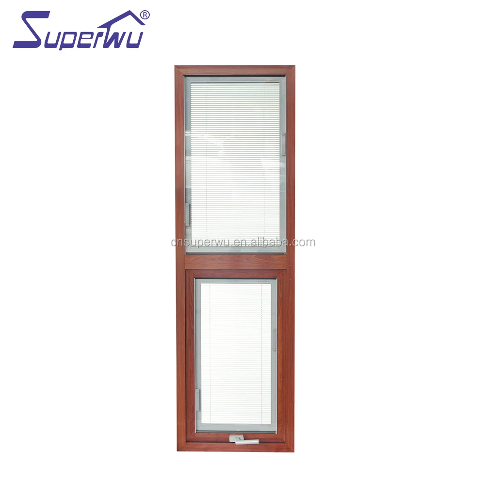 High quality wooden grain Product Warranty Soundproof aluminium awning window