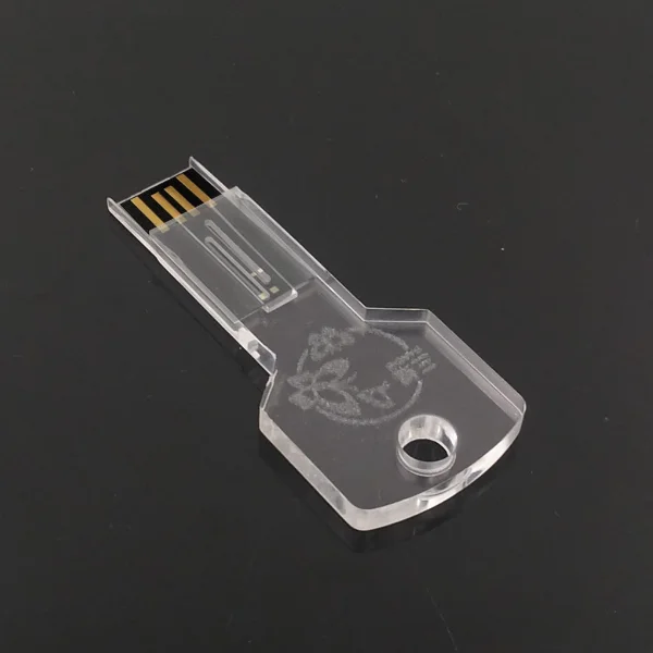 Hot sale OEM LOGO promotion gift Acrylic crystal key usb pendrive with led light - ANKUX.COM