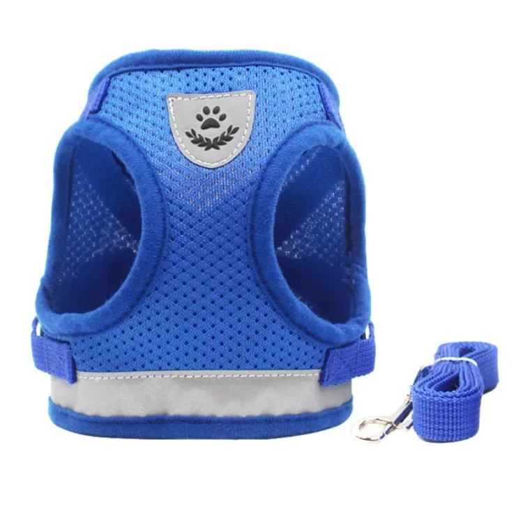 Pet Cat Vest Harness With Free Leash Soft Cat Chest Harness Backpack Adjustable Reflective Breathable