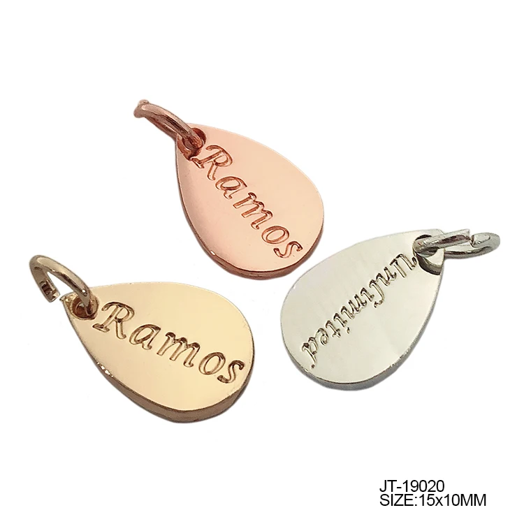Charms Pendant Custom Engraved Metal Name Logo Jewelry Tags For