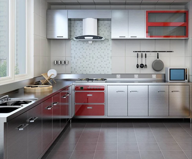 Guangzhou New Model Stainless Steel Kitchen Cabinet With Kitchen