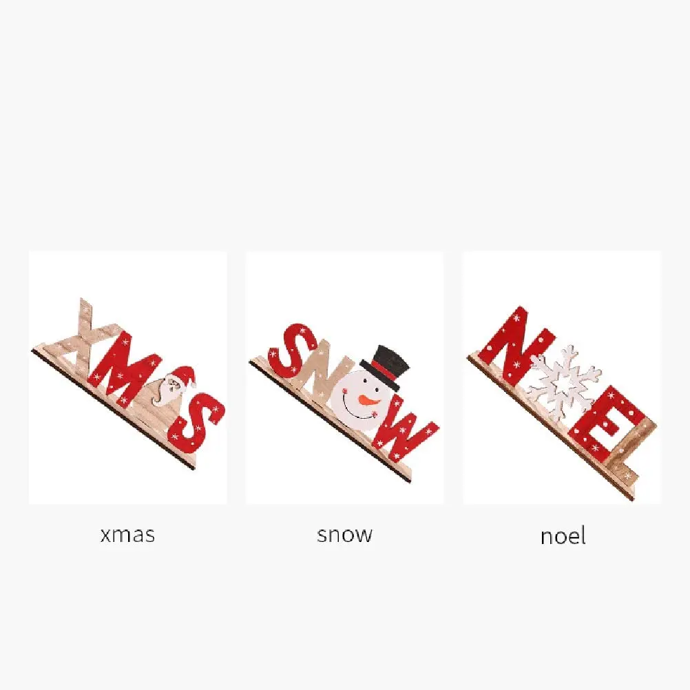 Christmas Noel Wood Sign Christmas Holiday Snowflake Wood Plaque Sign Decorative Table Top Sign Plaque Xmas Party Decoration 