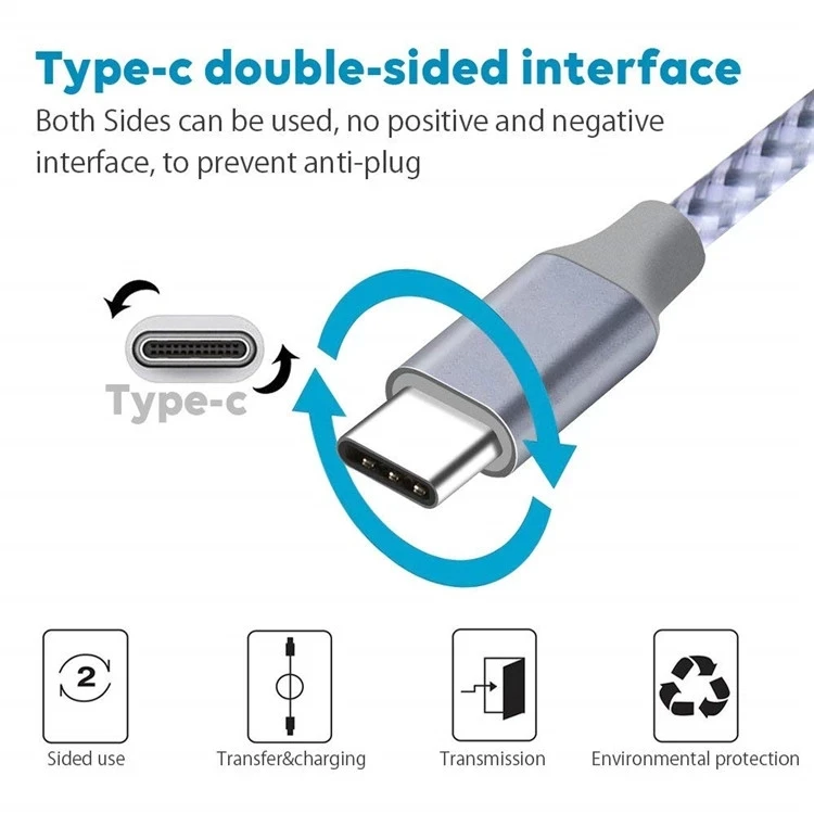 2019 NEW Fast Charging USB Type C Cable, USB C Cable 10FT 6FT 3FT Nylon Braided Power Cable for Samsung Galaxy S9 Note 8