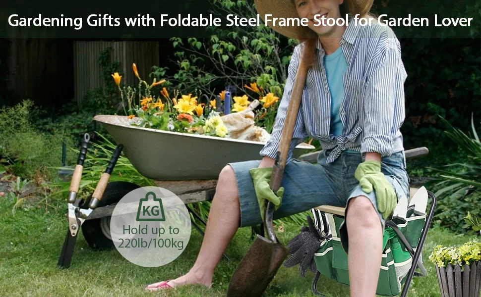 product 10 piece heavy duty stainless steel garden tool set manual includes detachable storage tote bag mini diy men women a one wood-1