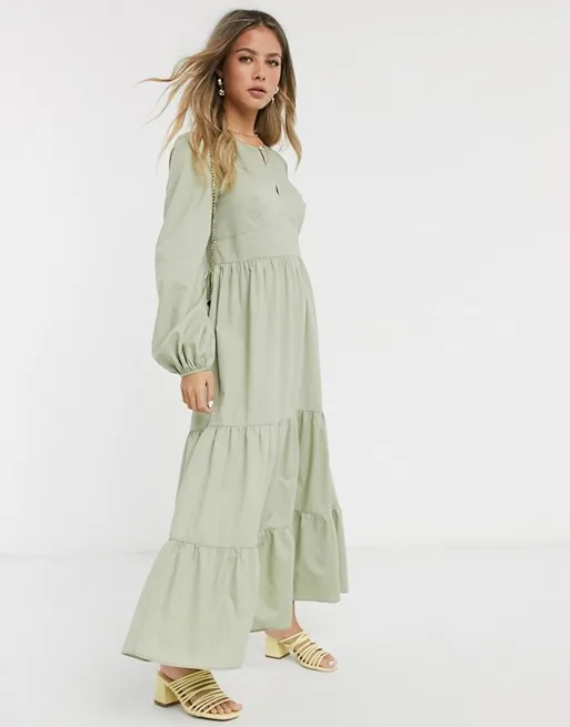 long sleeve maxi cotton dress