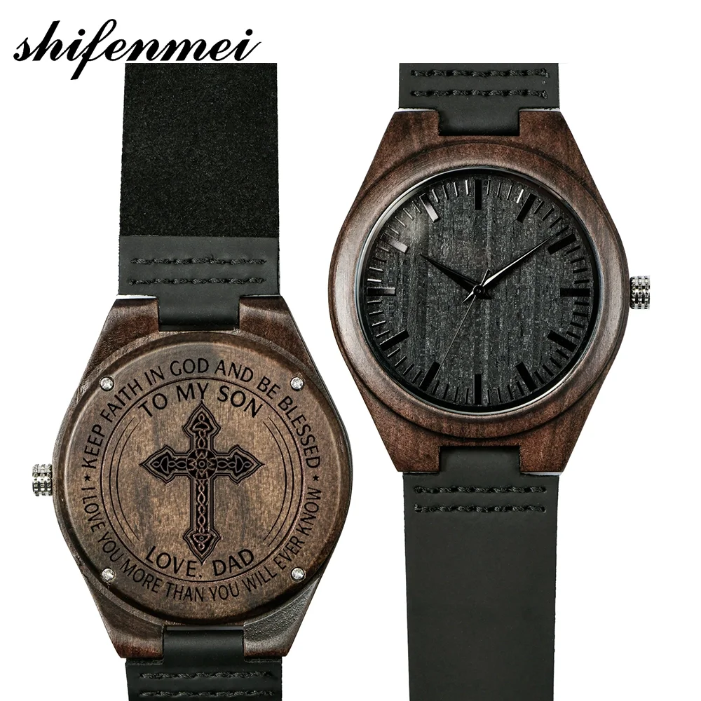 Shifenmei,5520,Reloj De Madera Grabado Para Hombre,Regalo : Relojes de madera grabados, shifenmei S5520