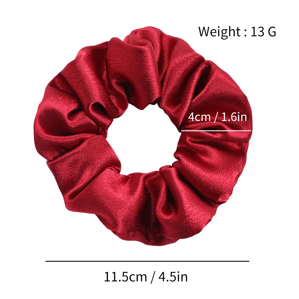 Assorted Colors Silk Satin Elastic Hair Bands Scrunchies Soft Silk