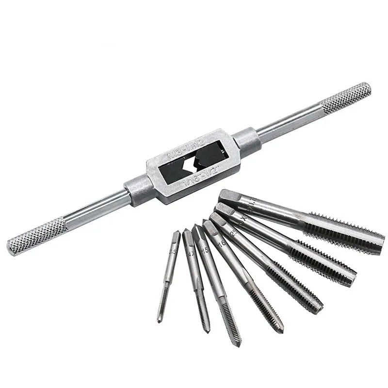 7PCS Metric Thread Tap Set – M3 To M12, Bearing Steel, Spiral Flute, For Wood, Plastic, Aluminum & Soft Metals