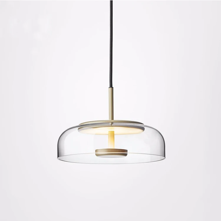 High quality hotel and house use chandelier modern hanging light ceiling gold color glass pendant lamp led