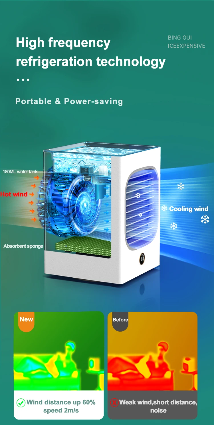 electric cooling fan portable mist small water cooler conditioner Mini air fan