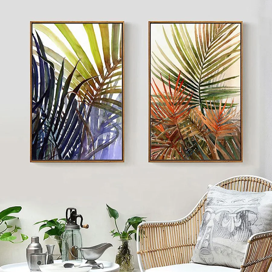 Watercolor Leaves WALL ART Canvas  Painting Prints 1 Piece Hot Sale 
