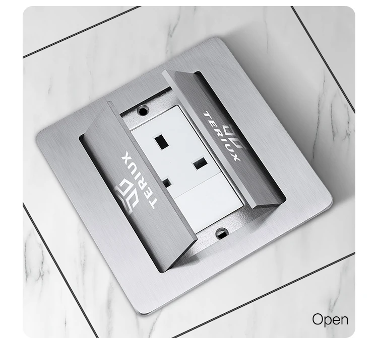 Wholesale uk standard Stainless steel electrical power supply 13A hidden socket box