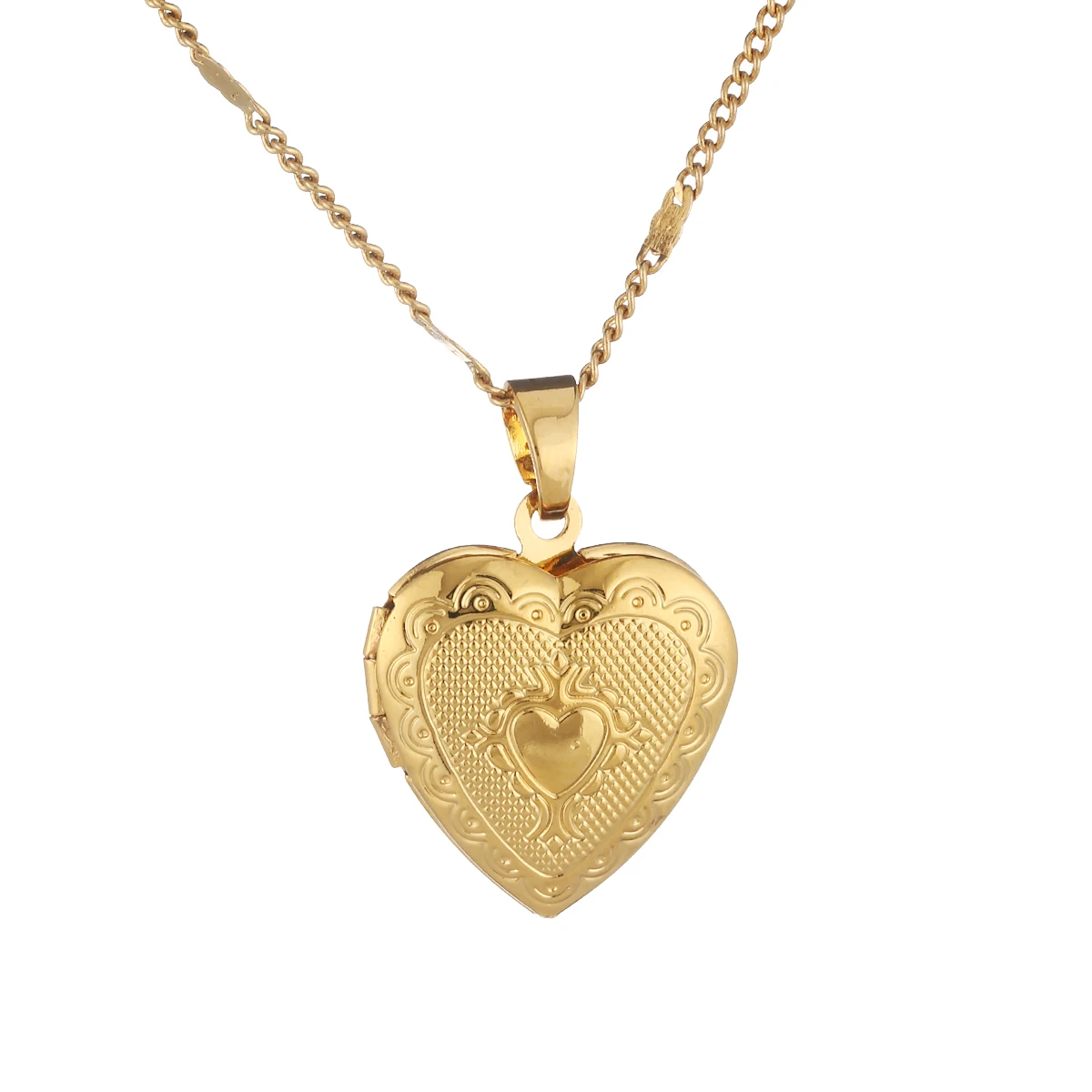 Pure Gold Color Blue/Pink Heart Pendant Necklace For Women /Girls,Wholesale  Price 24k Gold Plated Fashion Jewelry