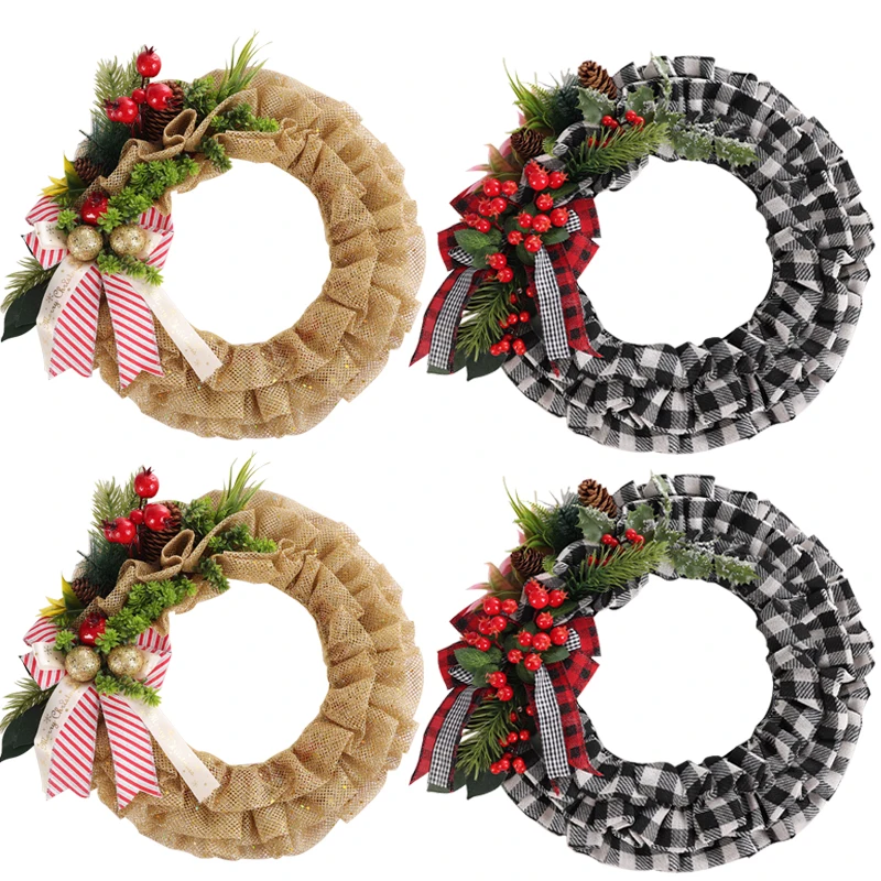 2023 Hot Sale Christmas Wreath Decoration Garland Flowers Luxury