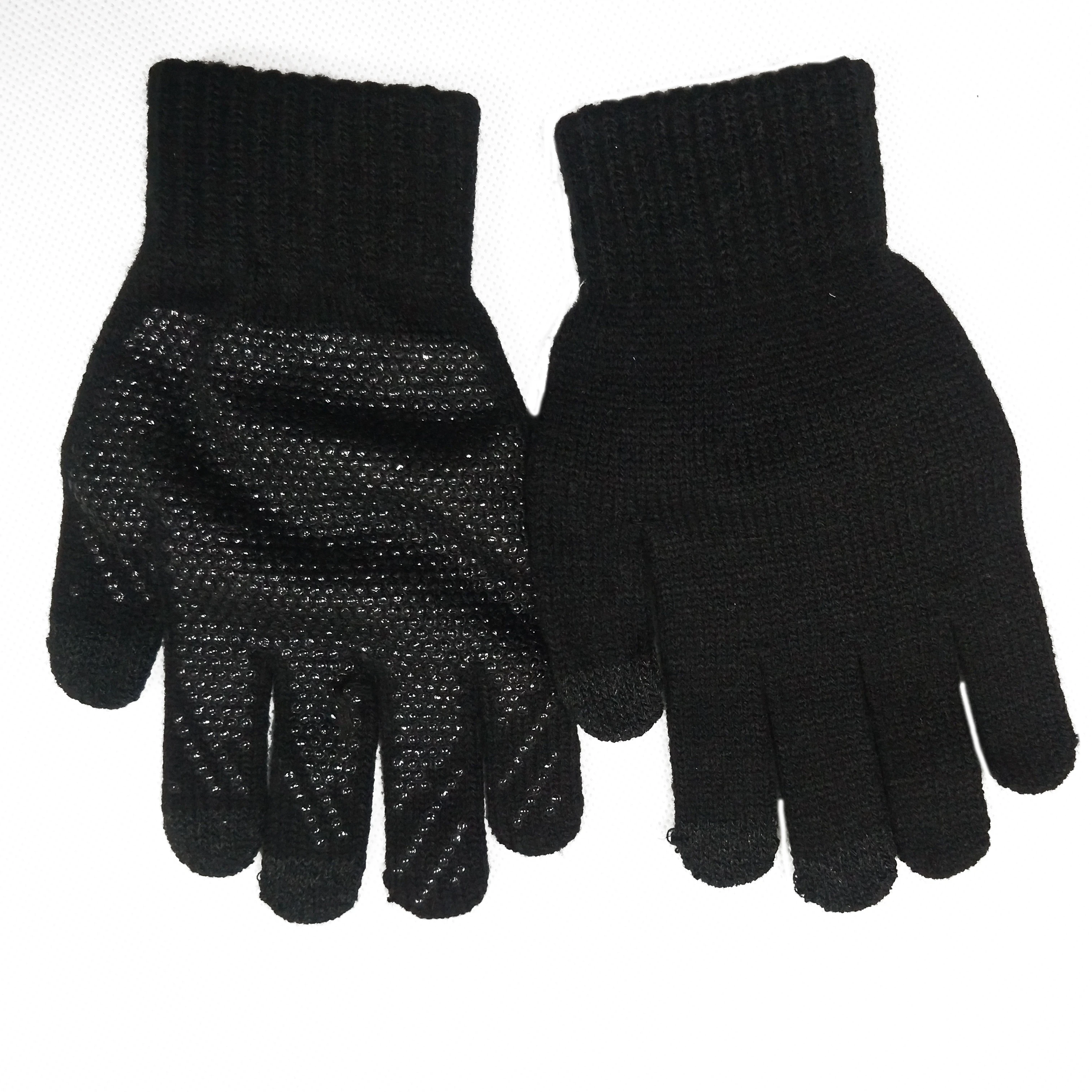 
wholesale normal adult children kids acrylic polyacrylonitrile knitted pvc dots warm gloves 
