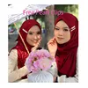 free pearl clips heavy pearl bubble plain Chiffon scarf Muslim Head Wrap Solid Colors Hijab Scarf long shawl 70*180 Cm