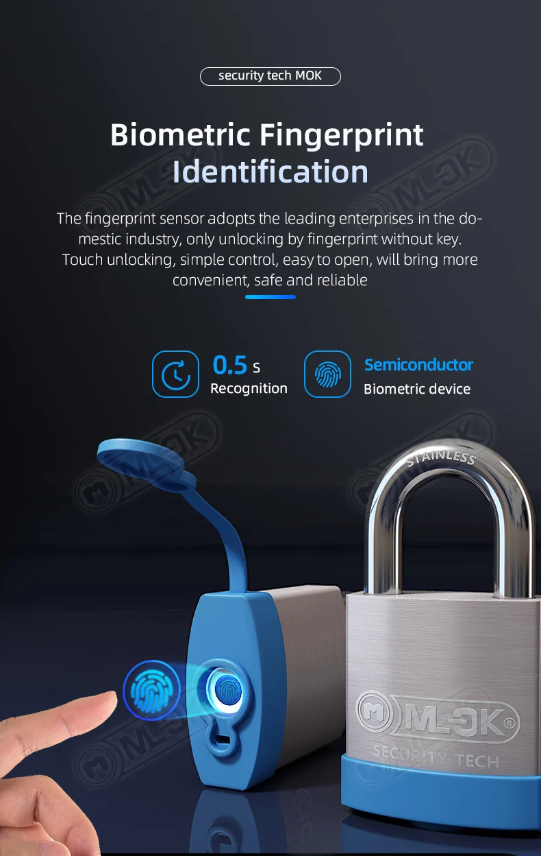 Moklock Mok Best Smart Lock Padlock Fingerprint Warehouse Padlock