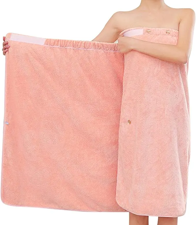 Large: fits 100-160lb, 1dark Blue Uaussi Womens Wearable Bath Towel Wrap Soft Coral Fleece Shower Cover-up Spa Beach Tube Dress Bathrobe Dressing Gown Housecoat