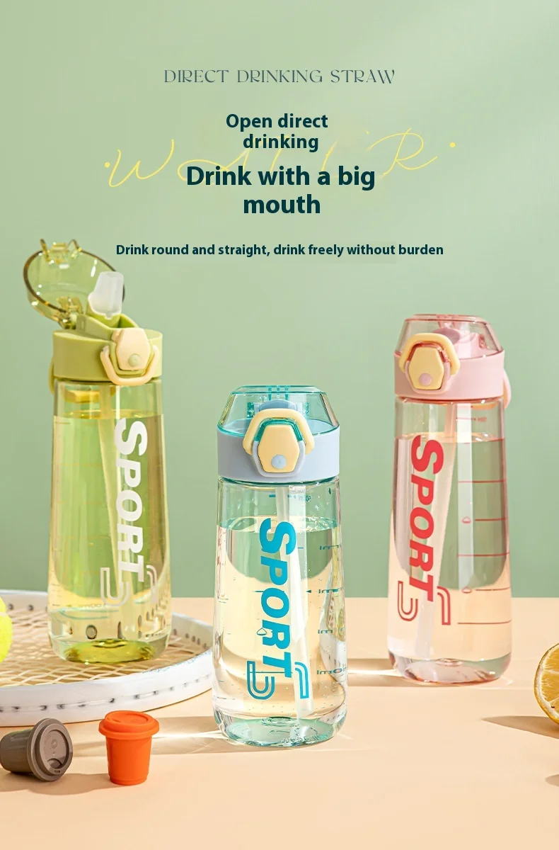 High Color Value Portable Large Capacity Direct Drinking Sports Water Bottle Female Students Children Friendly for Tours Sports