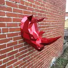 One-Stop Service Resin Animal Sculpture Custom Hand Made Home Geometric Decorations Head Statue Rhinoceros