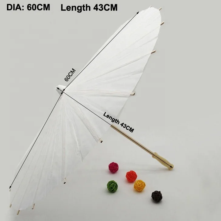 60cm/40cm/30cm/20cm Diy White Paper Umbrella Small Kids Gifts Paper