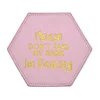 Green personalised custom OEM hexagonal drink coffee leather wholesale cup coasters