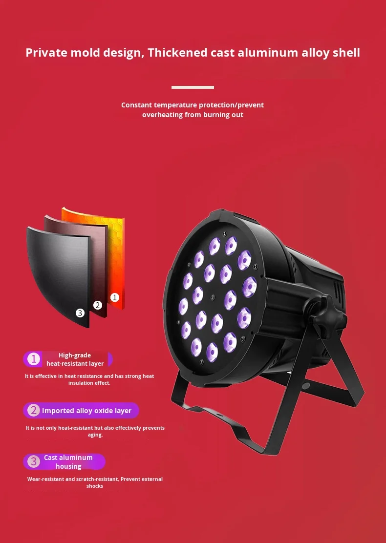 product 18 stage full color rgbw led dyeing light 12w night bar concert atmosphere spot four in one aluminum body dmx512 stage lighting220-3