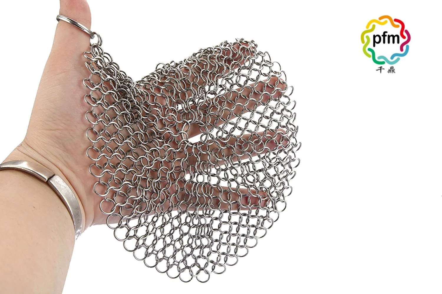 304 4 Inch Stainless Steel Chainmail Cast Iron Cleaner / Cast Iron