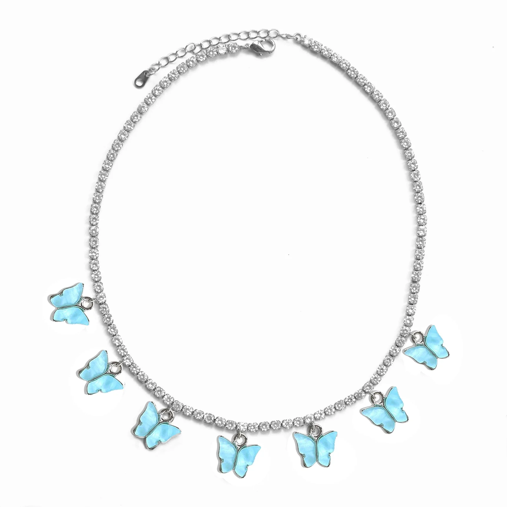 

Romantic women18k gold plated jewelry necklace butterfly cubic choker necklace