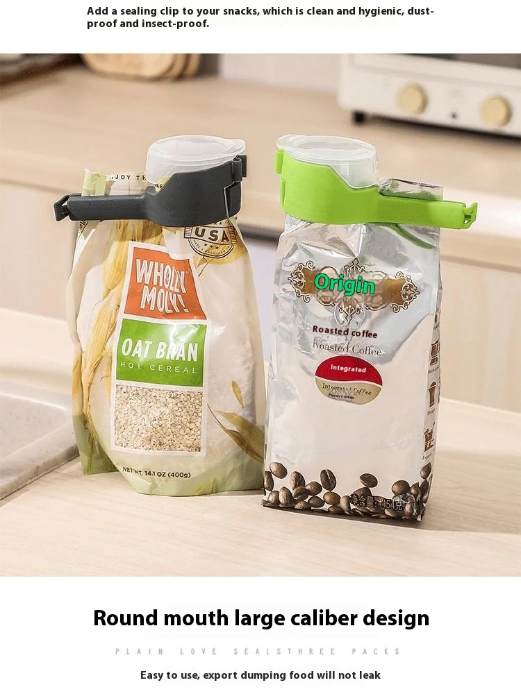 Household Sundries Moisture-Proof Discharge Snack Bag Sealing Clip Tea Food Preservation Plastic Bag Clip Leak-Proof Seal for