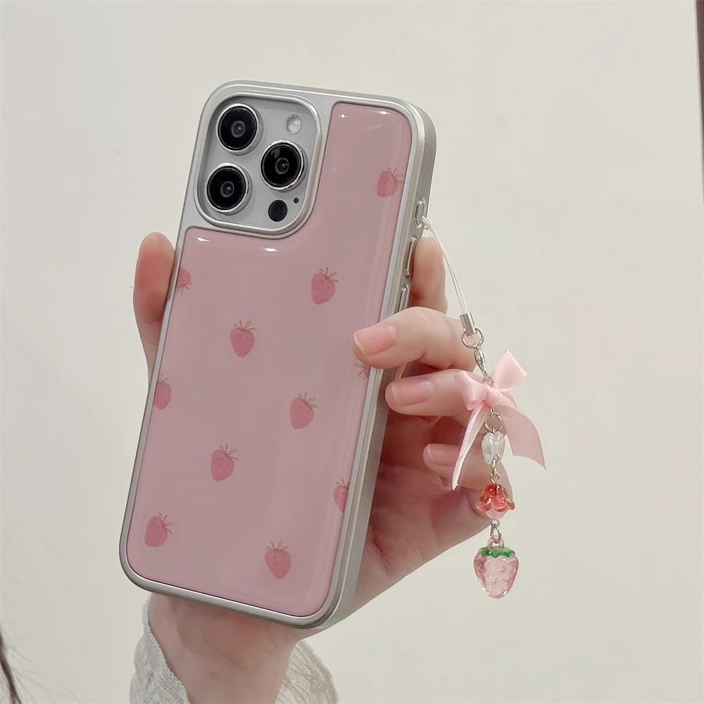 Kawaii Fruit Design Cute Strawberry Print Protective Phone Case for Women Girl for iPhone 16 Pro Max Wholesale Phone Accessories Kawaii Fruit Design Cute Strawberry Print Protective Phone Case for Women Girl for iPhone 16 Pro Max Wholesale Phone Accessories