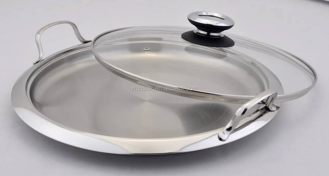 26/28/30/36cm Induction Stainless Steel Round Griddle Pizza Pan Buy