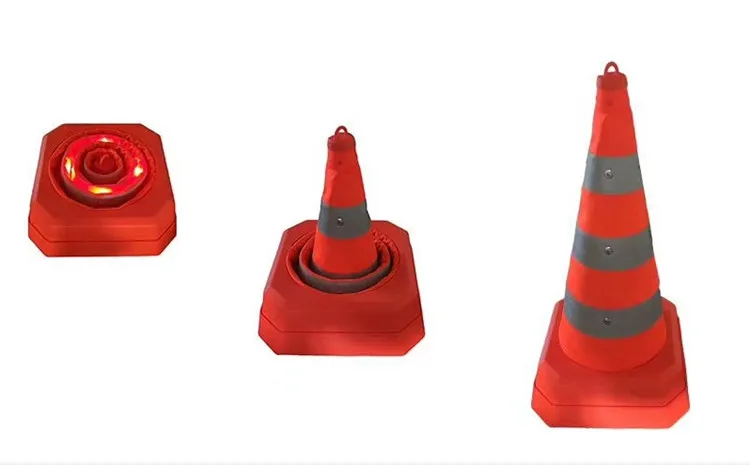 LED Flashing Warning Light Portable Foldable Expandable Safety Cone Retractable Road Cone Collapsible Traffic Cone