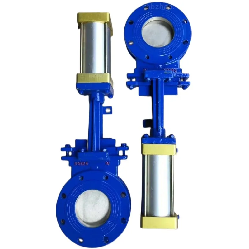 HGZK open-closing QZ-B-DXZ47 series stainless steel pneumatic non-rising rod knife gate valve factory