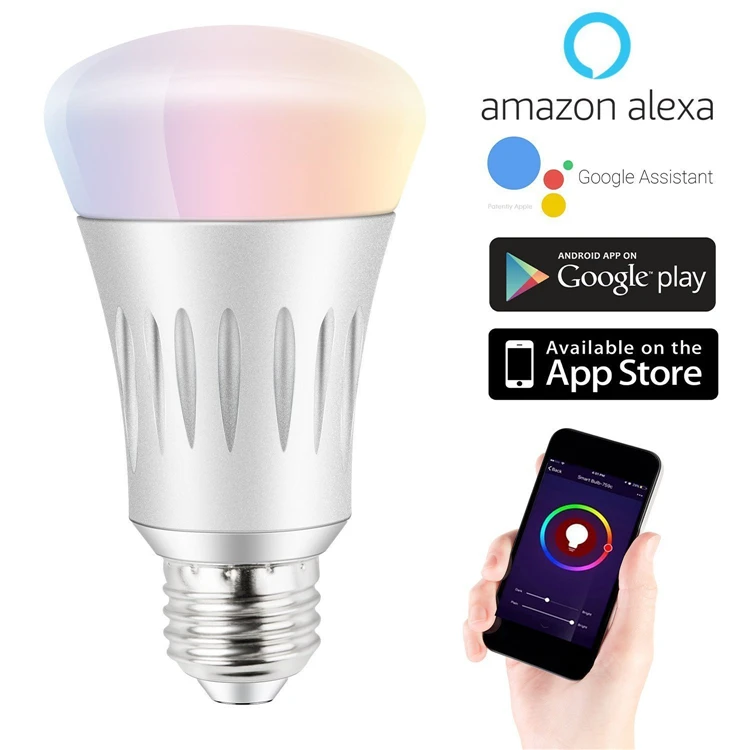 Factory cheap Wi-Fi smart led light bulb E27/E26/B22 RGBCW 10W Google Home Alexa Mobile Phone tuya APP