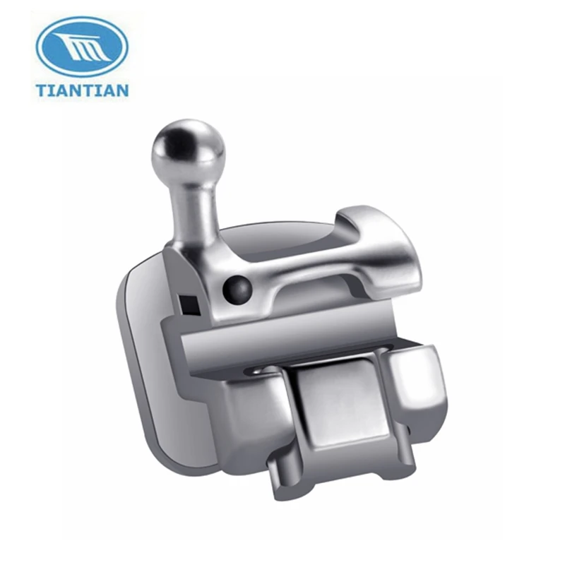 Orthodontic Self-Ligating Brackets - Roth .022 Slot With 3/4/5 Hooks, Metal, 20pc Per Pack (2 Packs Total)