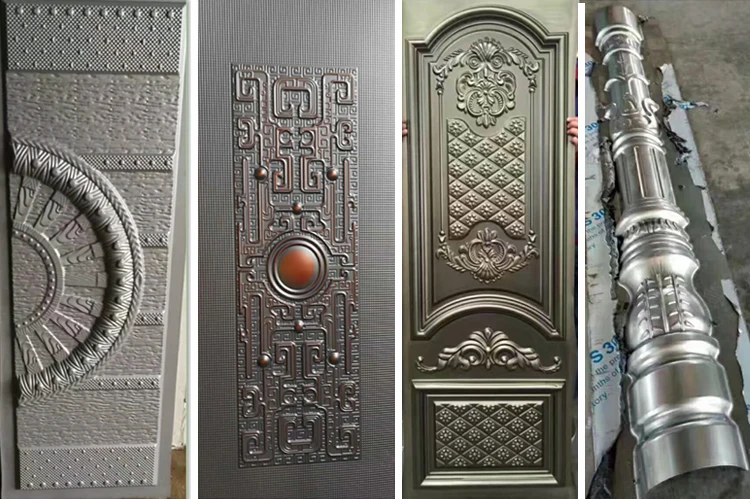 aluminum steel iron door skin sheet embossed gate panel security doors piel de puertas seguridad de metal